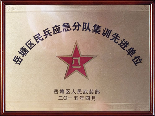岳塘區(qū)民兵應急分隊集訓先進單位